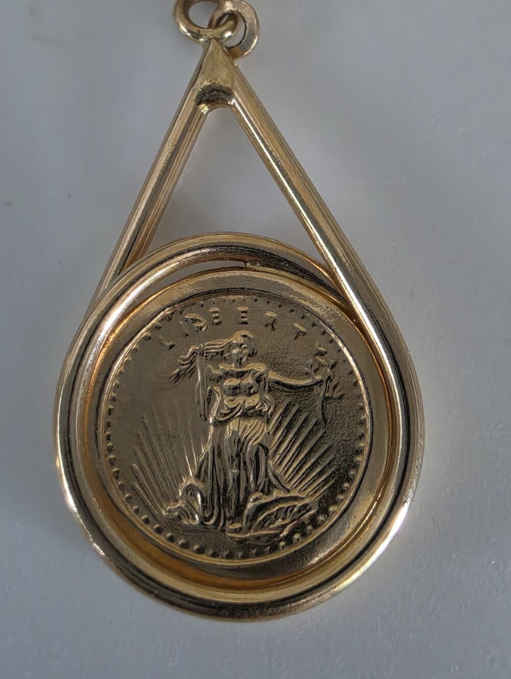 Walking Liberty Miniature Coin 14k Gold Earrings - Picture 6 of 15